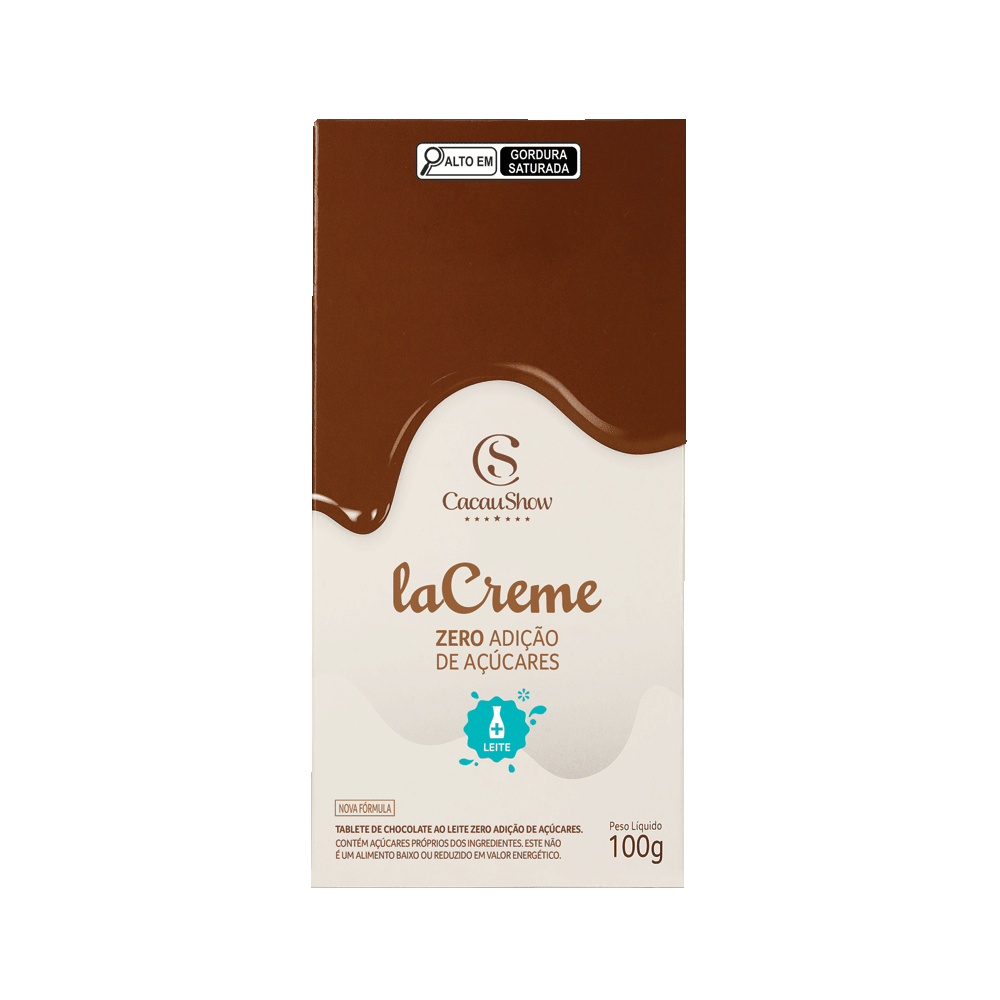 Tablete laCreme Zero Adição de Açúcar 100g, , large. image number 0