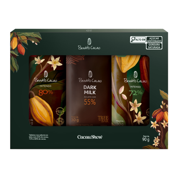 Caixa de Tabletes Intensos Bendito Cacao 90g