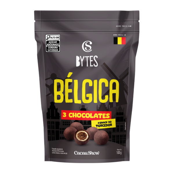 Drageado Bytes B&eacute;lgica 3 Chocolates 100g&nbsp; &nbsp;