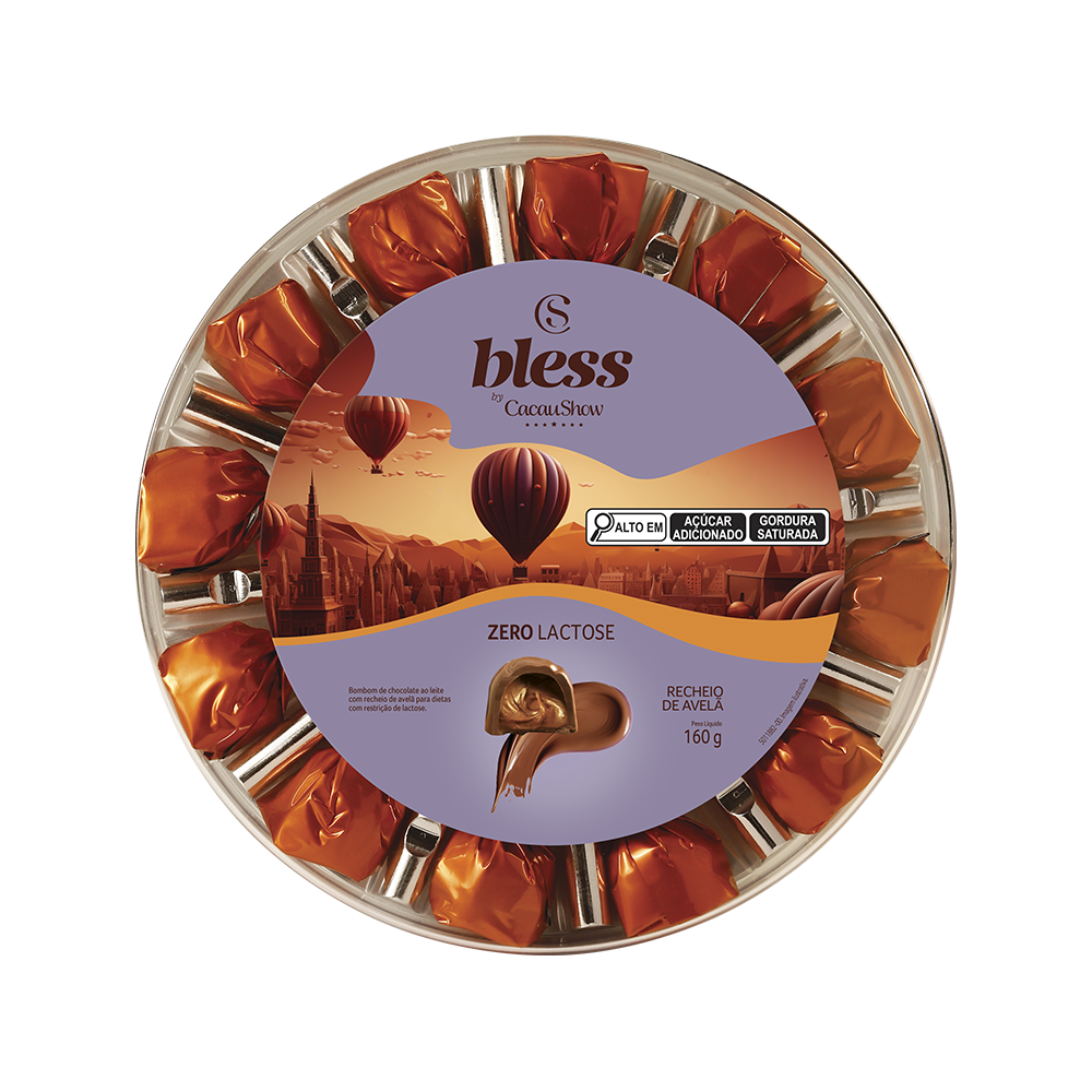Caixa de Bombom Bless Zero Lactose Avelã 160g, , large. image number 0