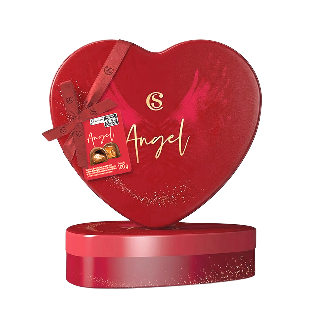 Lata de Cora&ccedil;&atilde;o com Bombons de Doce de Leite e Brigadeiro 100g, , large. image number 0