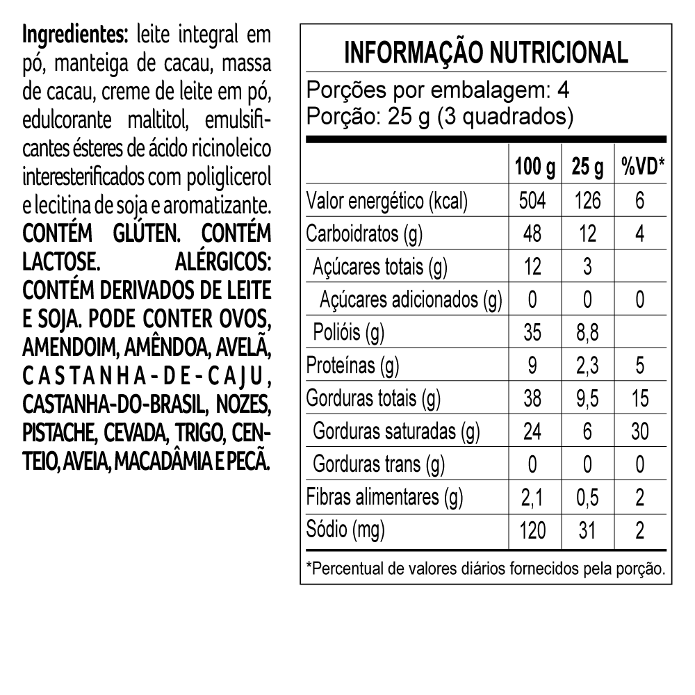 Tablete laCreme Zero Adição de Açúcar 100g, , large. image number 1