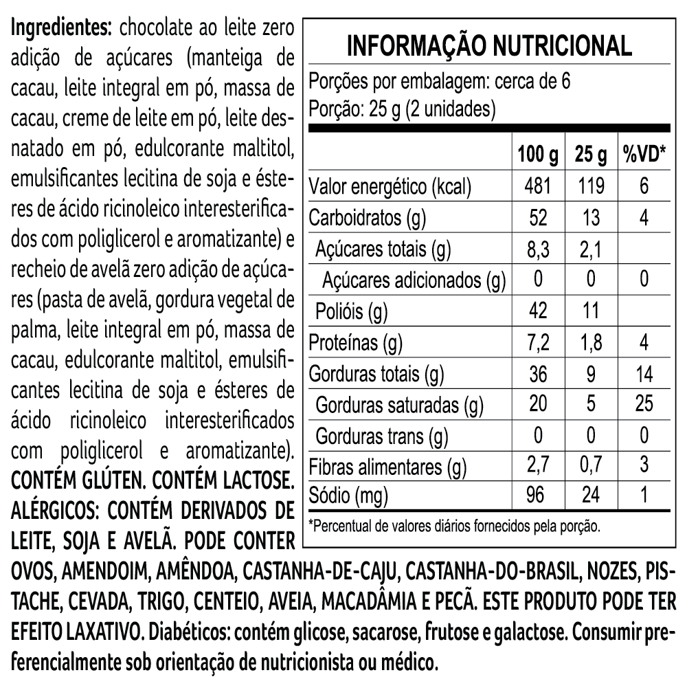 Cubo Bless Zero Adição de Açúcar Avelã 145g, , large. image number 1