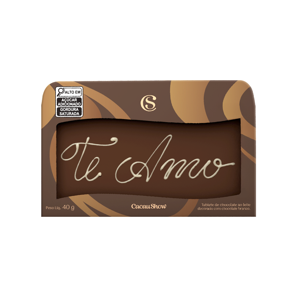 Tablete ao Leite Chocoarte Te Amo 40g, , large. image number 0