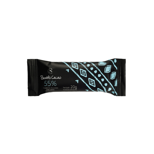 Tablete Bendito Cacao de Chocolate 55% Cacau 20g