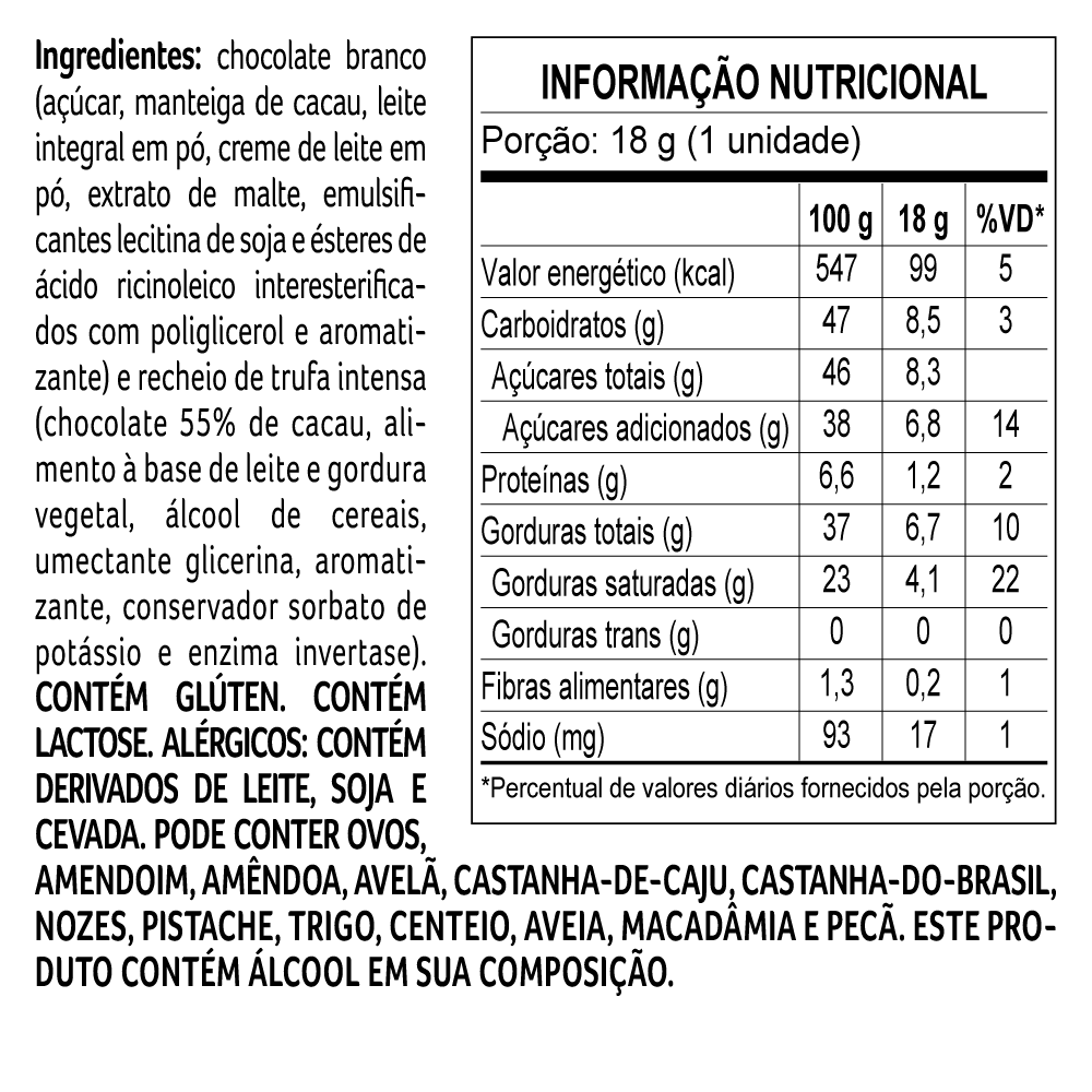 TABLETE INTENSIDADE BRANCO RECHEADO 18G, , large. image number 1