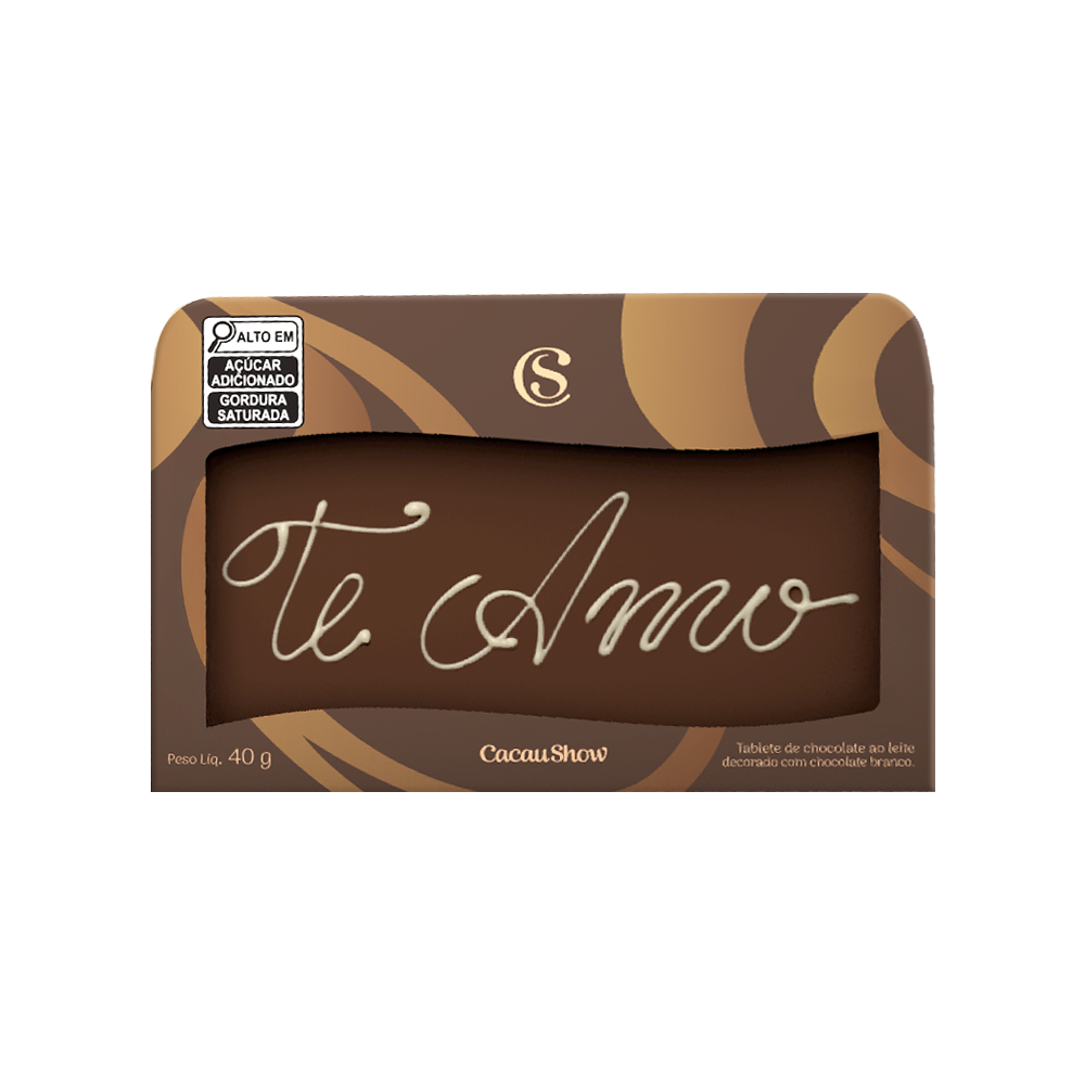 Tablete ao Leite Chocoarte Te Amo 40g, , large. image number 0