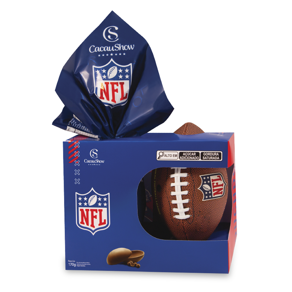 Ovo de Páscoa ao Leite Chocoesportes Bola NFL 170g, , large. image number 0