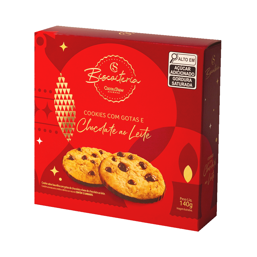 COOKIES NATAL GOTAS AO LEITE 140G, , large. image number 0