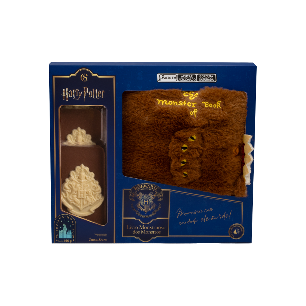 Caixa de Tabletes com Pel&uacute;cia Livro dos Monstros Harry Potter 160g, , large. image number 0