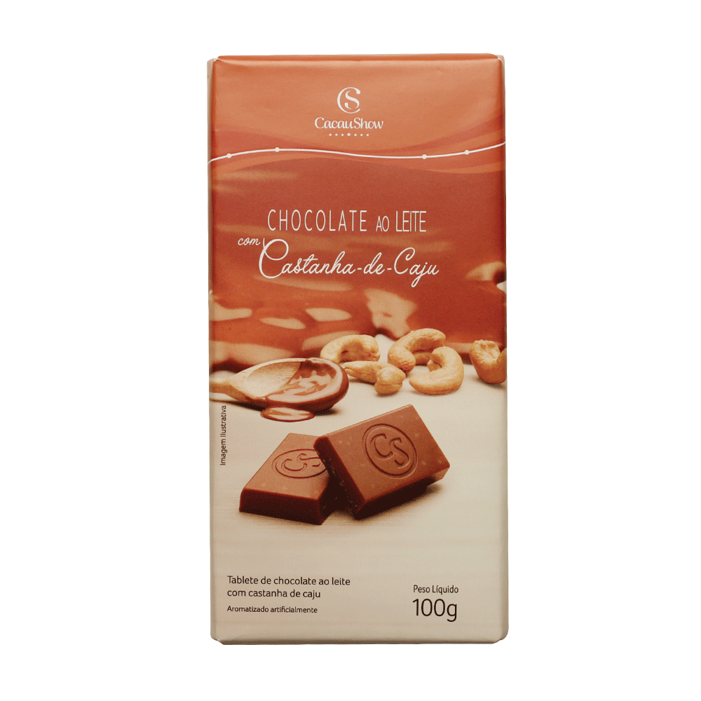 TABLETE AO LEITE CASTANHA CAJU 100G null image number null