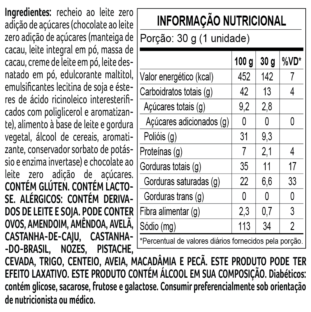 Trufa Bless Zero Adição de Açúcar ao Leite 30g, , large. image number 2