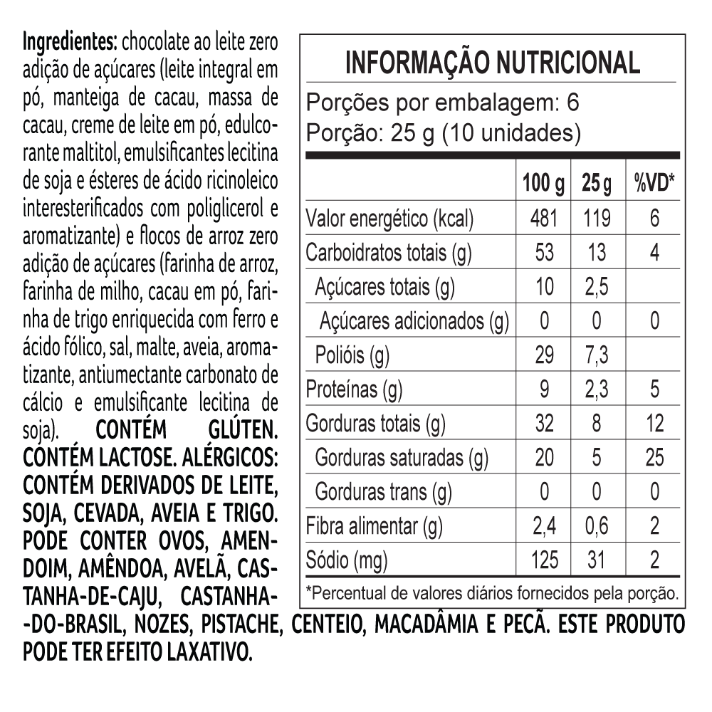 Drageado Bytes ao Leite Zero Adição de Açúcar 150g, , large. image number 1
