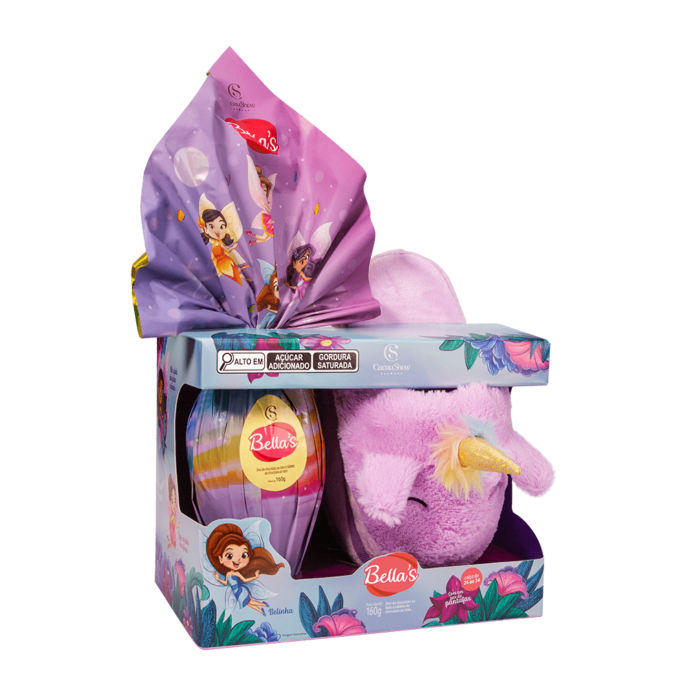 OVO DE PÁSCOA BELLA'S PANTUFA UNICÓRNIO LILÁS 160G null image number null