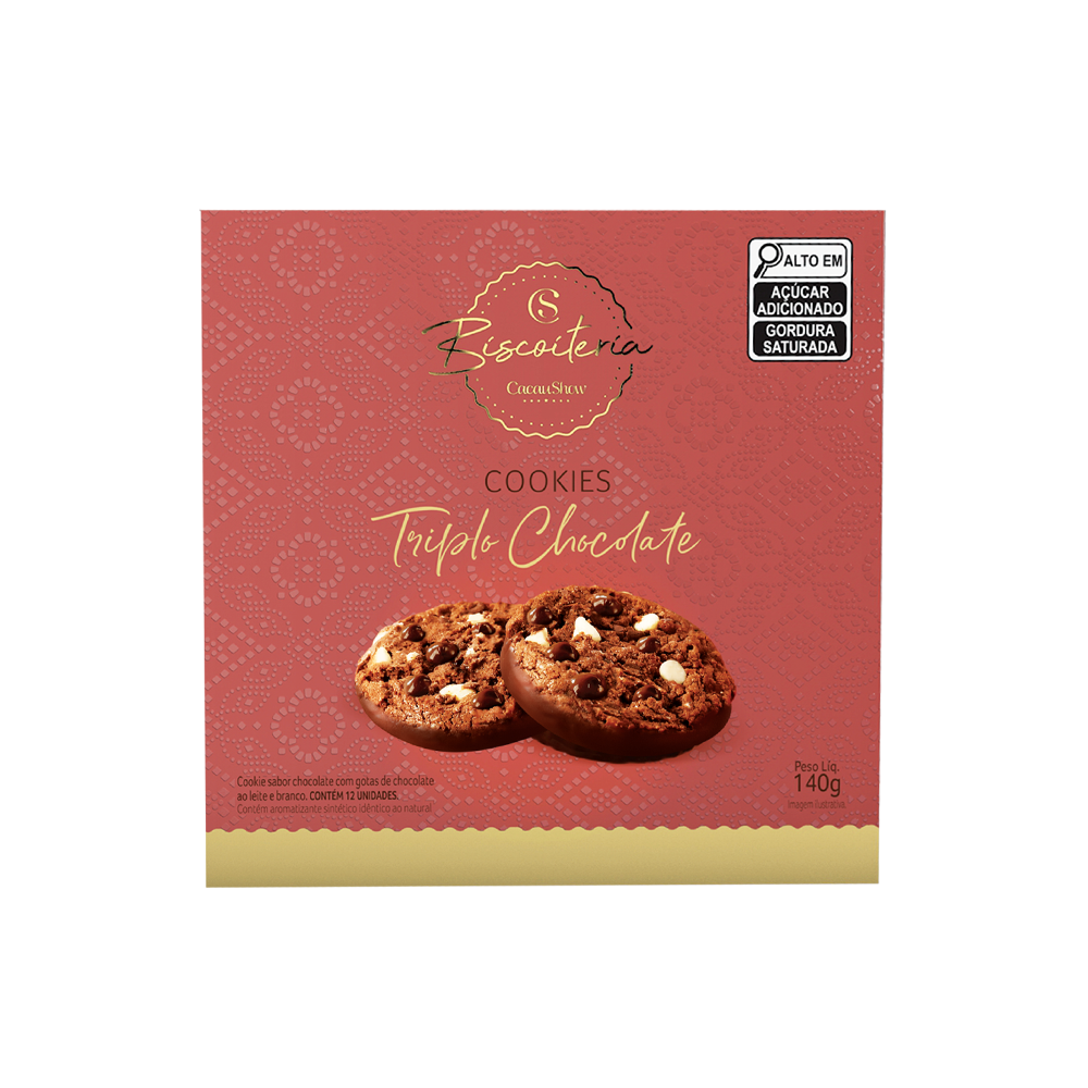 Cookies 3 Chocolates Sortidos 140g, , large. image number 0