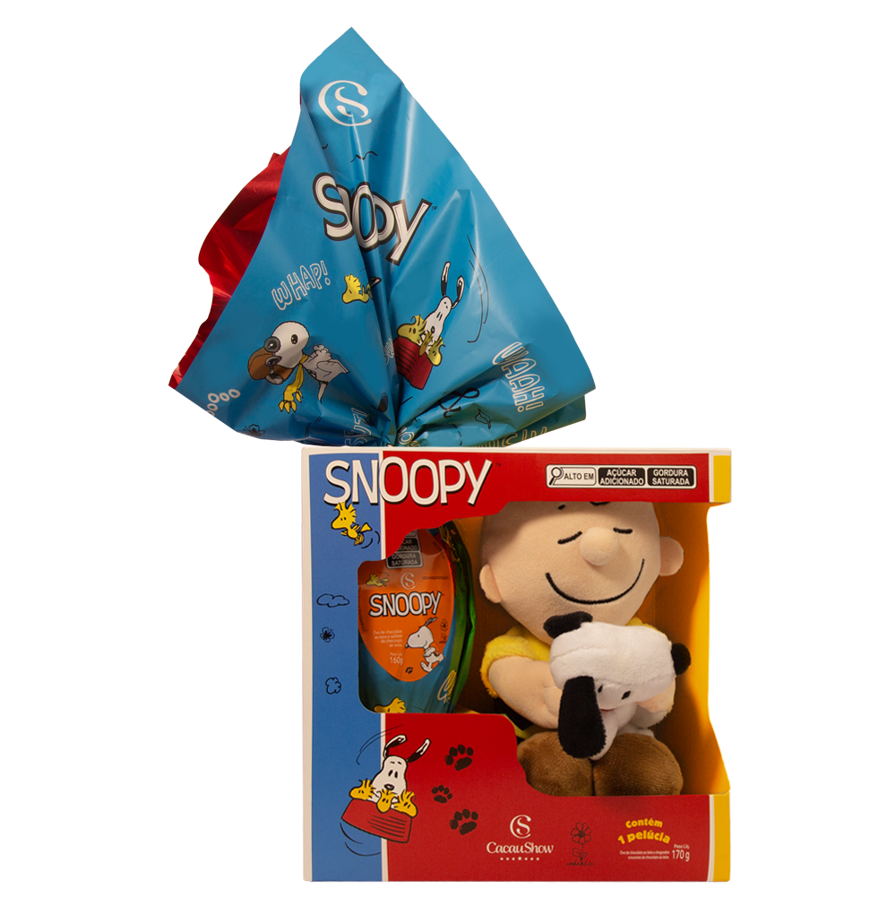 Ovo de Páscoa ao Leite Pelúcia Snoopy com Charlie Brown 170g, , large. image number 0