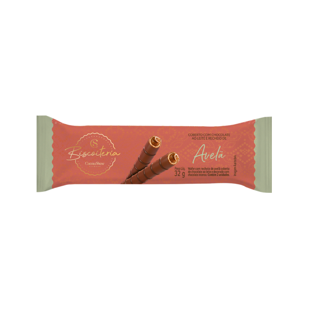 Wafer Recheado de Avel&atilde; Coberto de Chocolate ao Leite 32g, , large. image number 0