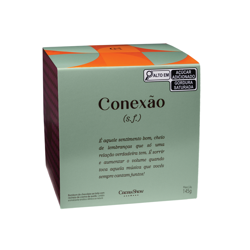 Caixa de Bombons Cubo Avelã Conexão 145g, , large. image number 0