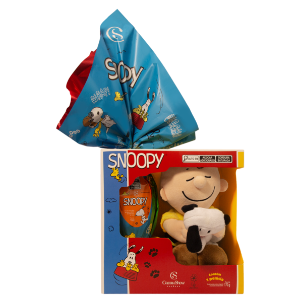 Ovo de Páscoa ao Leite Pelúcia Snoopy com Charlie Brown 170g