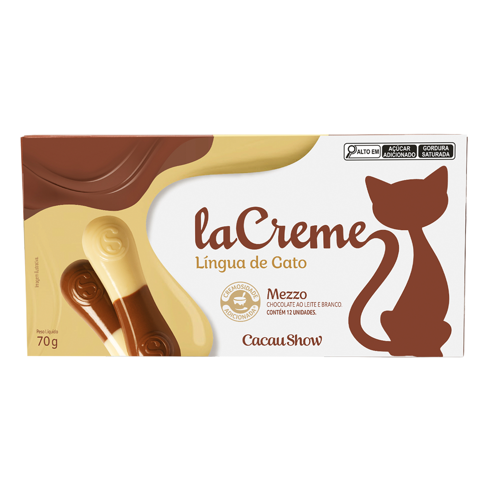 Tablete L&iacute;ngua de Gato laCreme Mezzo 70g, , large. image number 0