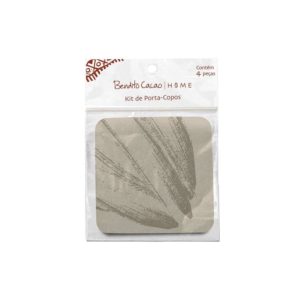 Kit 4 Porta-Copos Off White Bendito Cacao, , large. image number 0