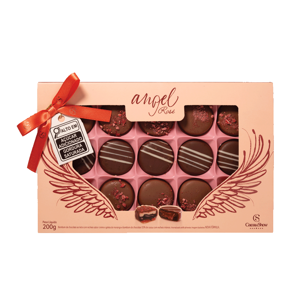 CAIXA ANGEL ROSE 200G Loja Cacau Show