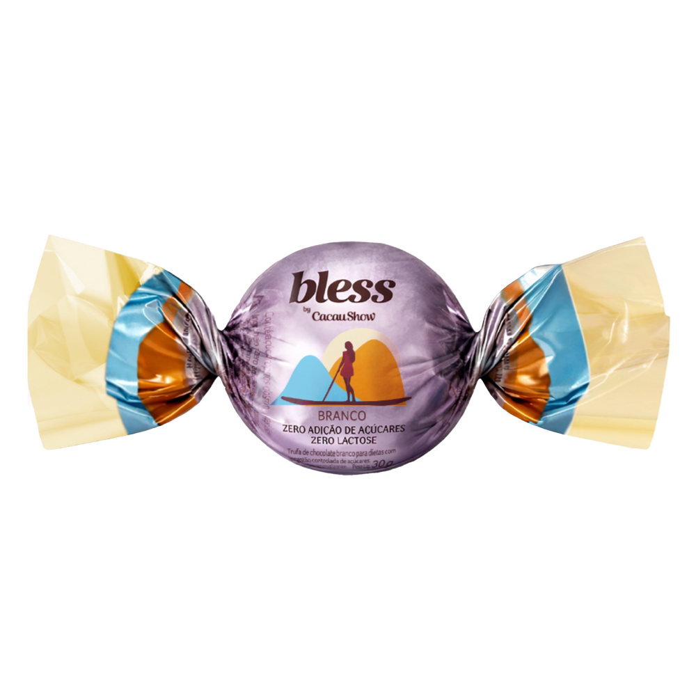 Trufa Bless Zero A&ccedil;&uacute;car e Zero Lactose de Chocolate Branco 30g, , large. image number 0