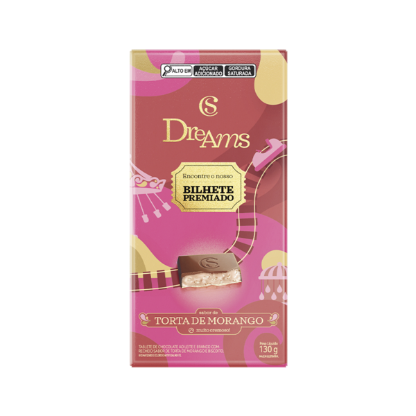 Tablete Dreams Torta de Morango Edi&ccedil;&atilde;o Especial 130g