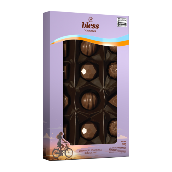 Caixa de Bombons Bless Zero A&ccedil;&uacute;car e Zero Lactose Mini Show 90g