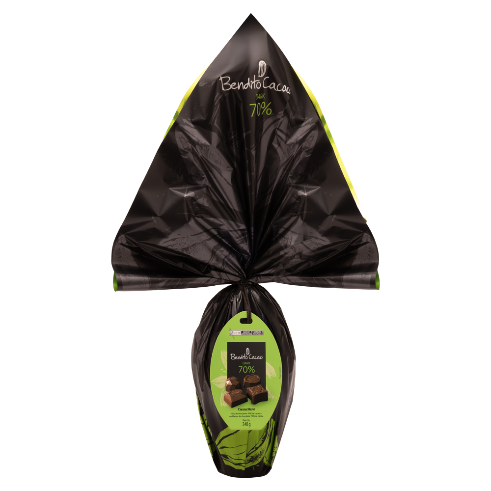 Ovo de P&aacute;scoa Bendito Cacao Chocolate 70% 348g, , large. image number 0