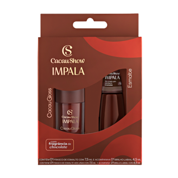 Kit Impala Marrom com Esmalte e Gloss Labial