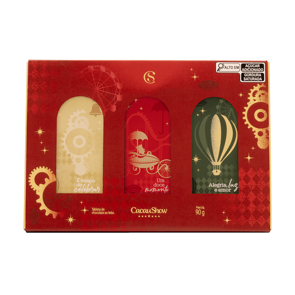 Caixa de Tabletes ao Leite de Natal 90g, , large. image number 0