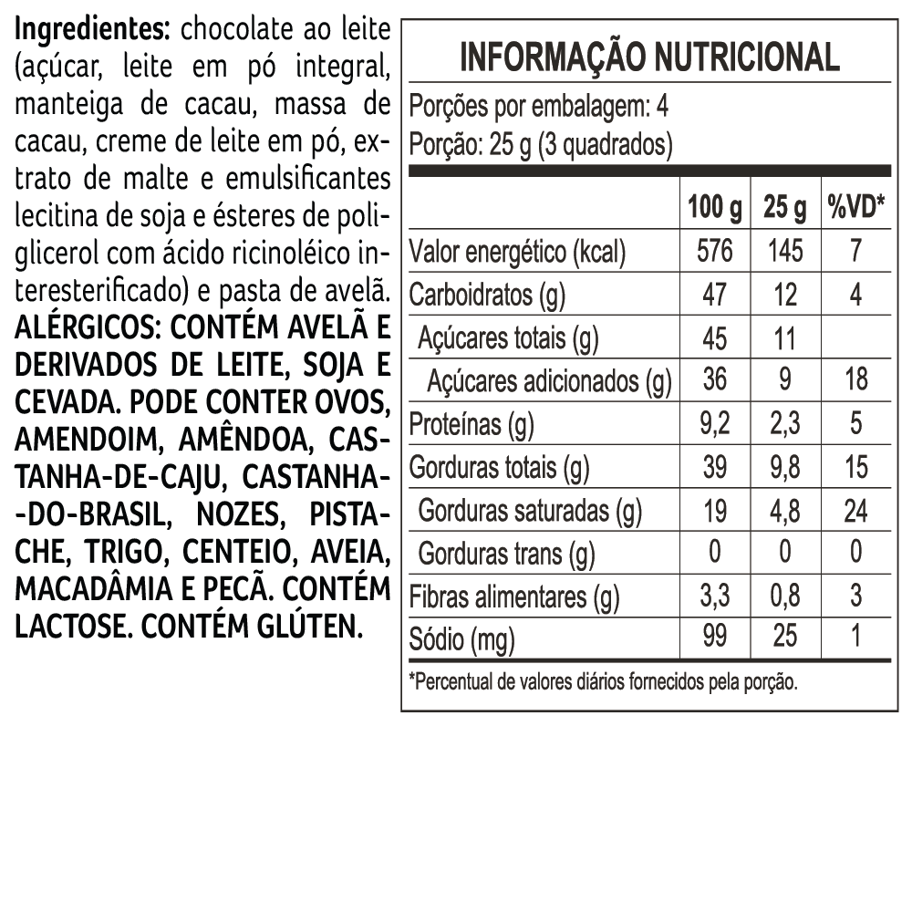Tablete laCreme de Chocolate ao Leite e Avelã 100g, , large. image number 1