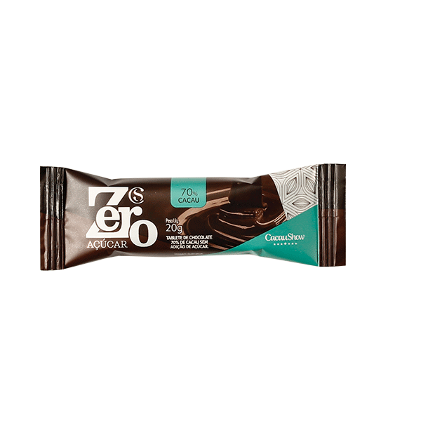 Tablete Zero Adição de Açúcar 70% Cacau 20g