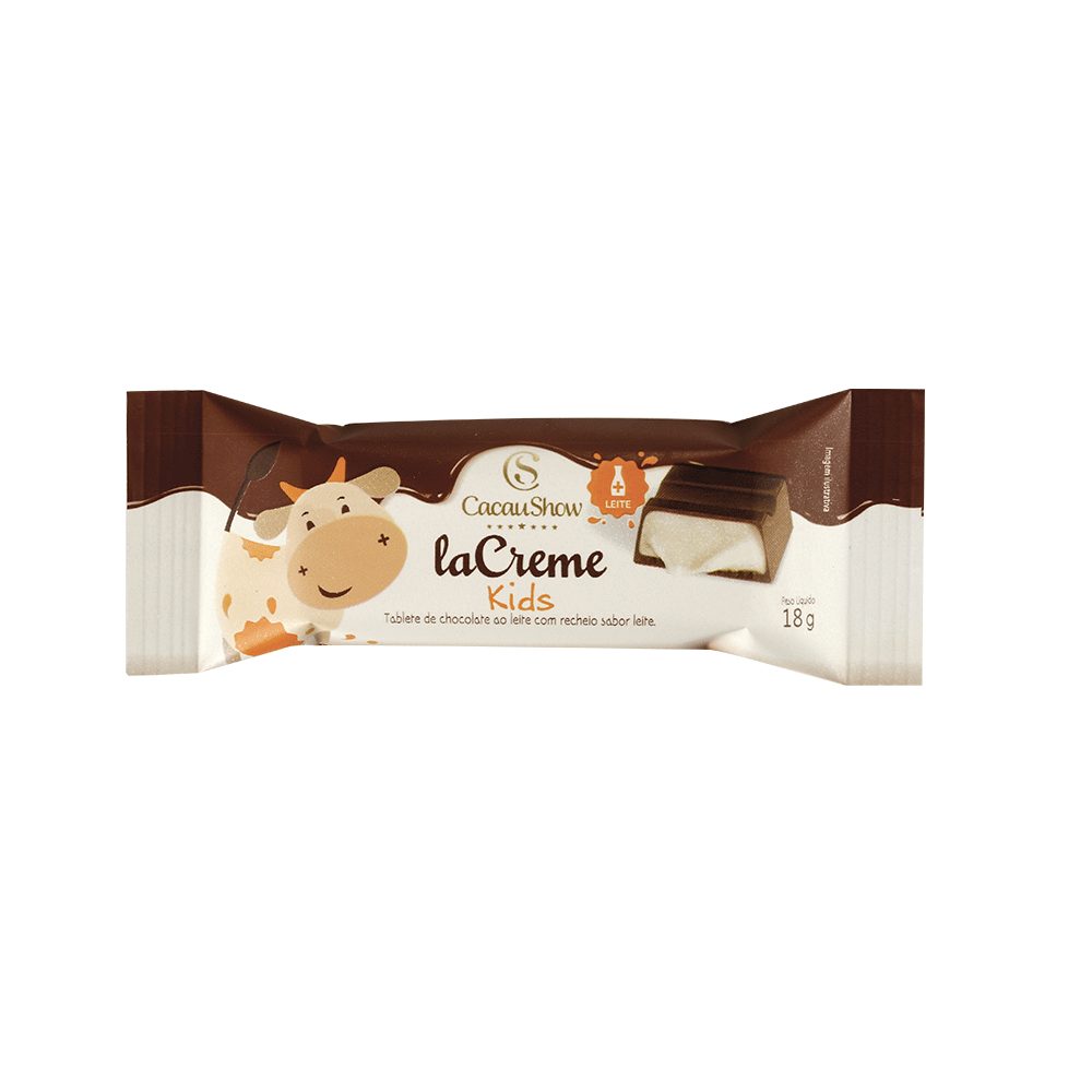 Tablete laCreme Kids de Chocolate ao Leite 18g, , large. image number 0