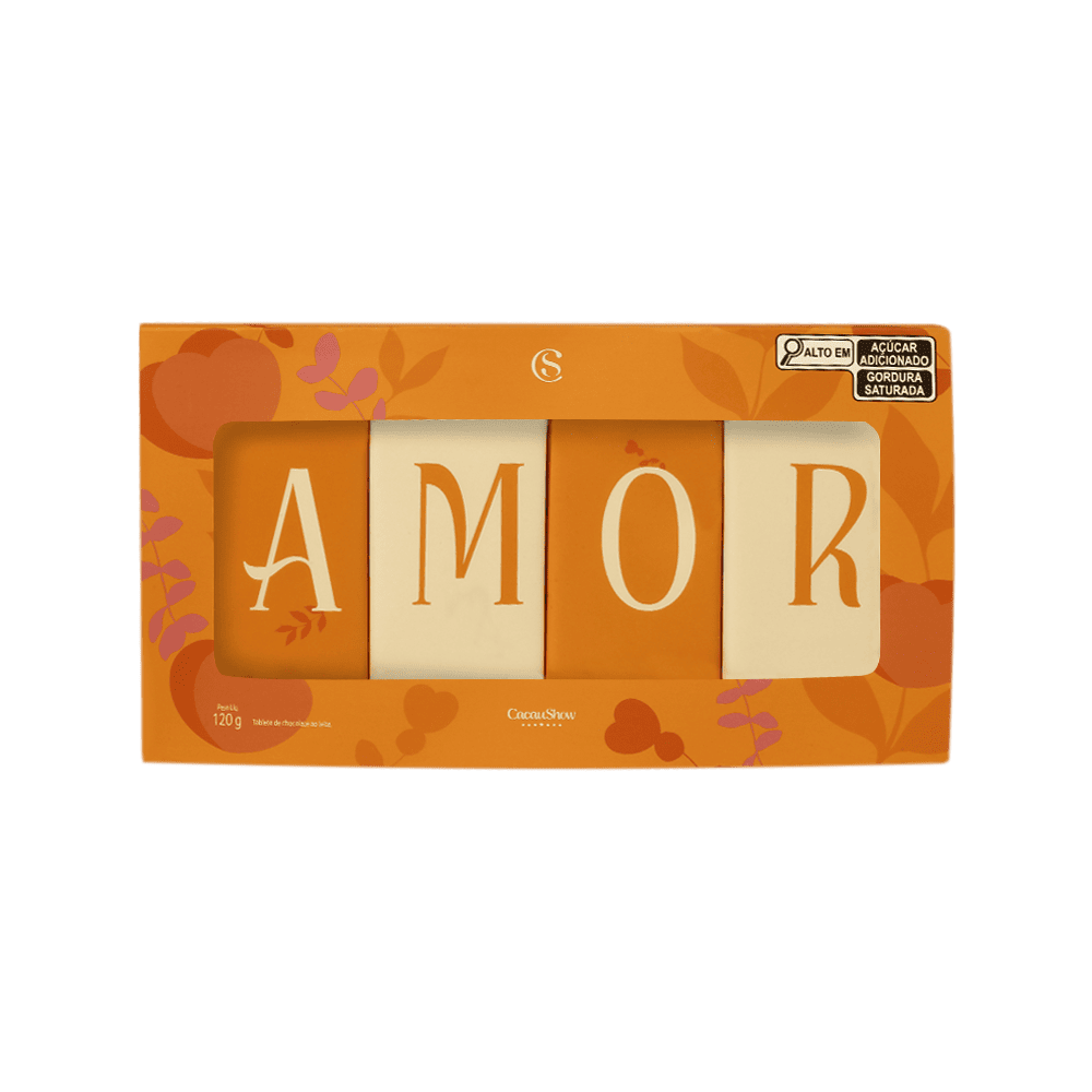 Caixa de Tabletes ao Leite Amor 120g, , large. image number 0