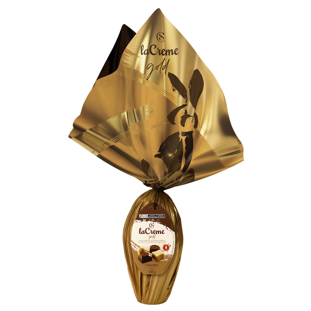 Ovo de Páscoa laCreme Gold Branco 348g, , large. image number 0
