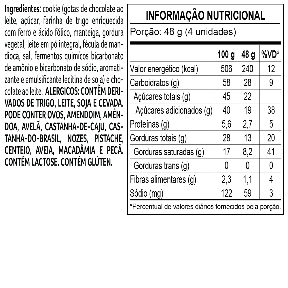 Cookies Banhado com Gotas de Chocolate ao Leite 48g, , large. image number 1