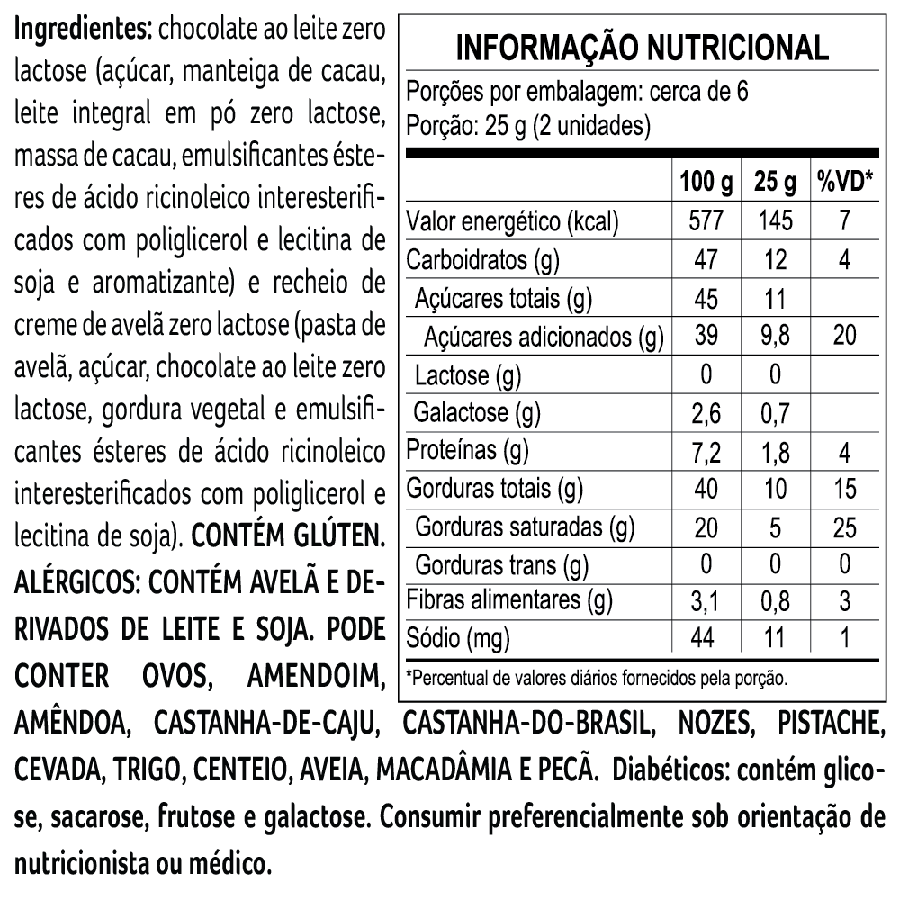 Caixa de Bombom Bless Zero Lactose Avelã 160g, , large. image number 1
