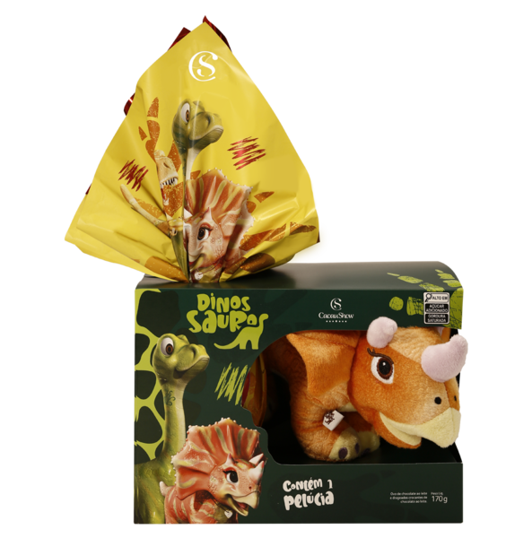 Ovo de Páscoa ao Leite Dinossauros Pelúcia Darla 170g