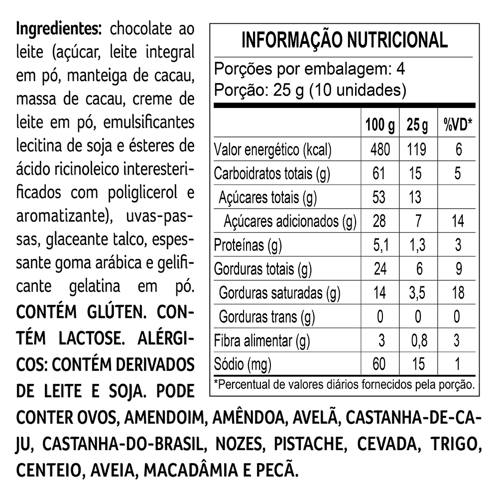 DRAGEADO BYTES DE UVA PASSA 100G, , large. image number 1