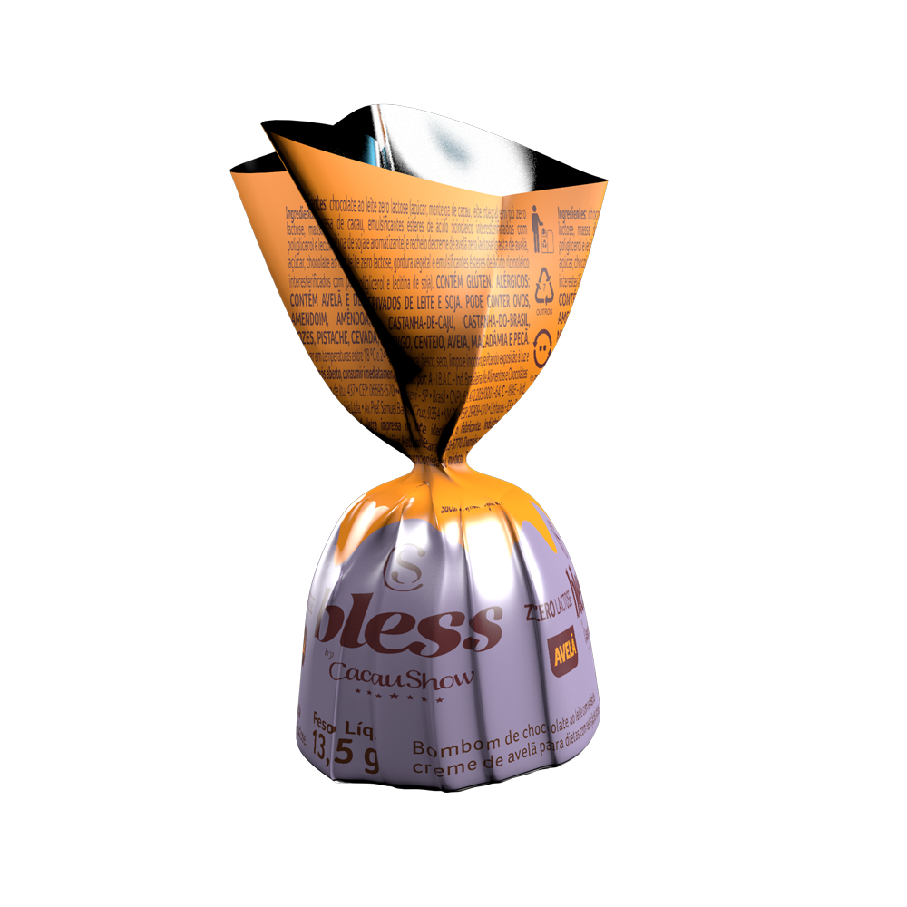 Bombom Bless Zero Lactose Avelã 13,5g, , large. image number 0