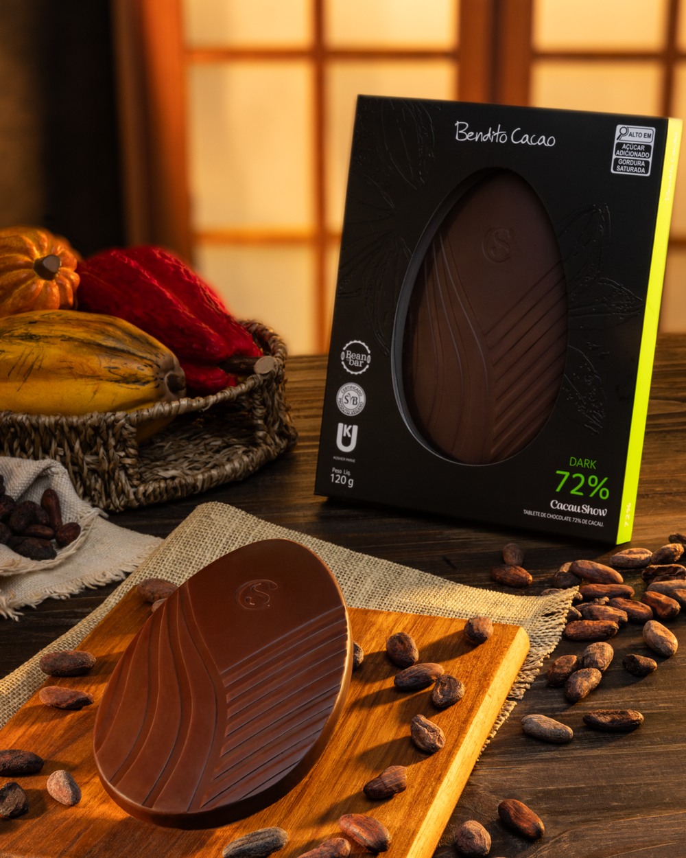 Tablete de P&aacute;scoa Bendito Cacao Vegano 72% 120g, , large. image number 1