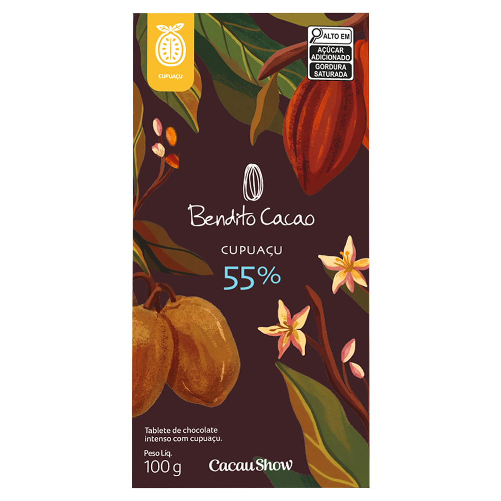 Tablete de Chocolate Bendito Cacao 55% com Cupua&ccedil;u 100g, , large. image number 0