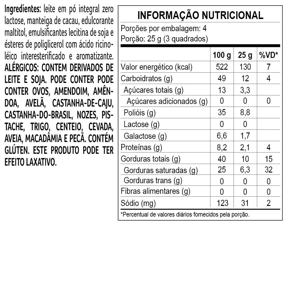 Tablete laCreme Branco Zero A&ccedil;&uacute;car 100g, , large. image number 1