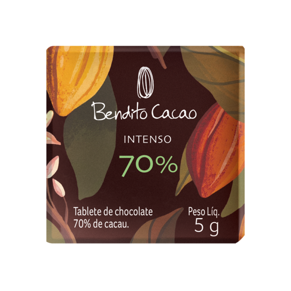 Tablete de Chocolate Intenso Bendito Cacao 70% 5g