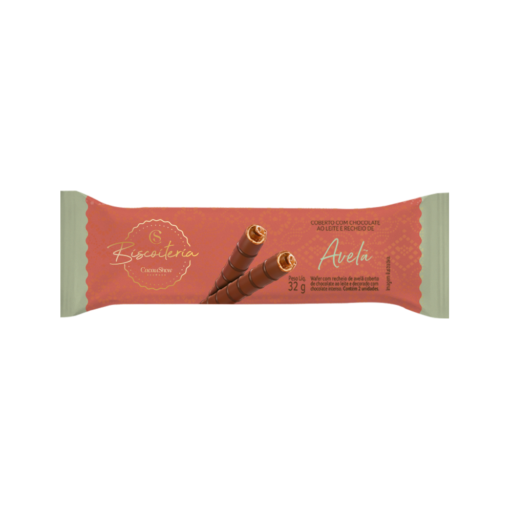 Wafer Recheado de Avel&atilde; Coberto de Chocolate ao Leite 32g, , large. image number 0