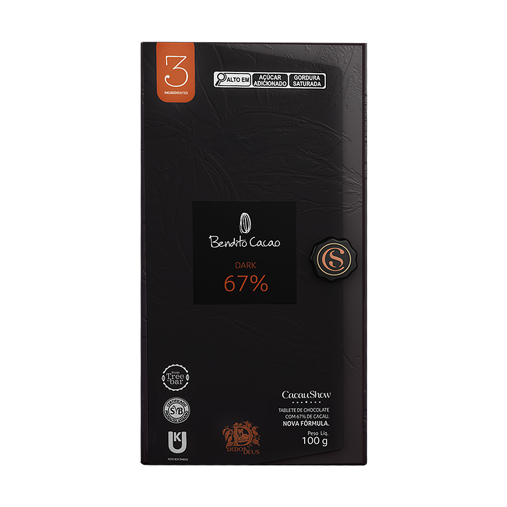Tablete Dedo de Deus 67% Cacau 100g, , large. image number 0