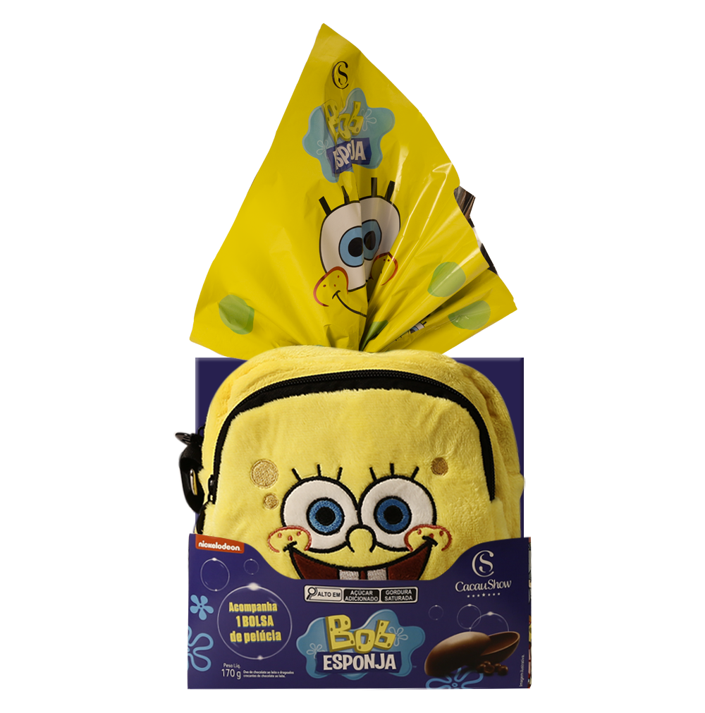 Ovo de Páscoa ao Leite Mochila Bob Esponja 170g, , large. image number 0