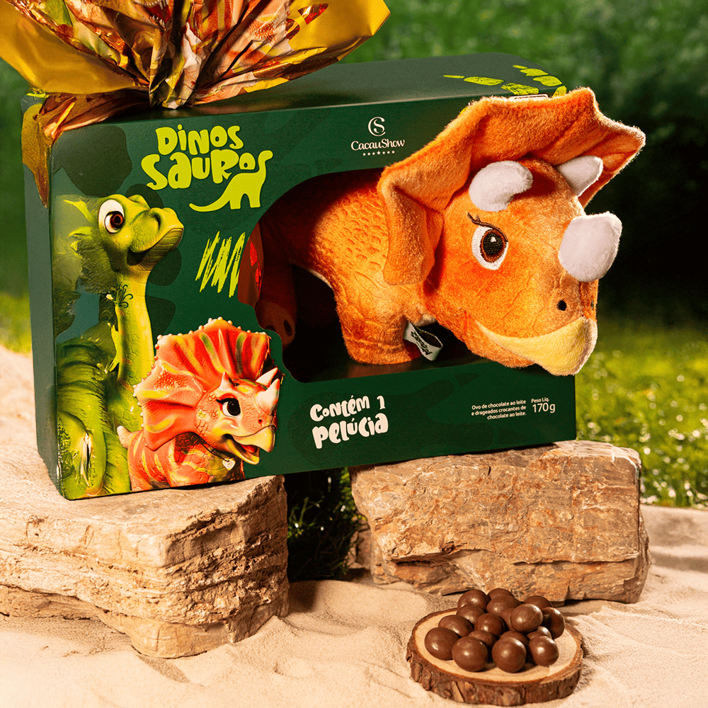 Ovo de Páscoa ao Leite Dinossauros Pelúcia Darla 170g, , large. image number 3